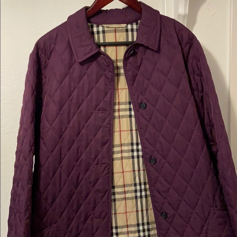 Burberry purple quilted coat